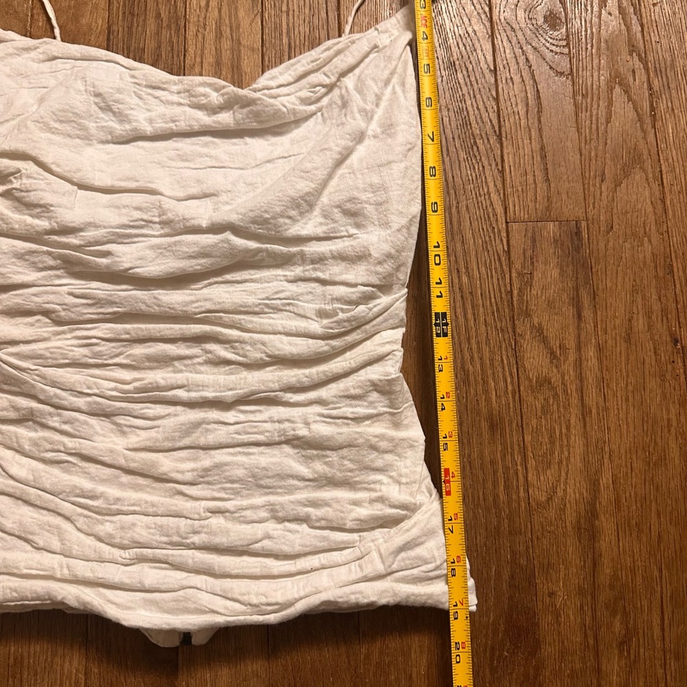 Nicole Miller Artelier Cami Top Womens S Ruched Cowl Neck White Y2K Date Night - Picture 2 of 8